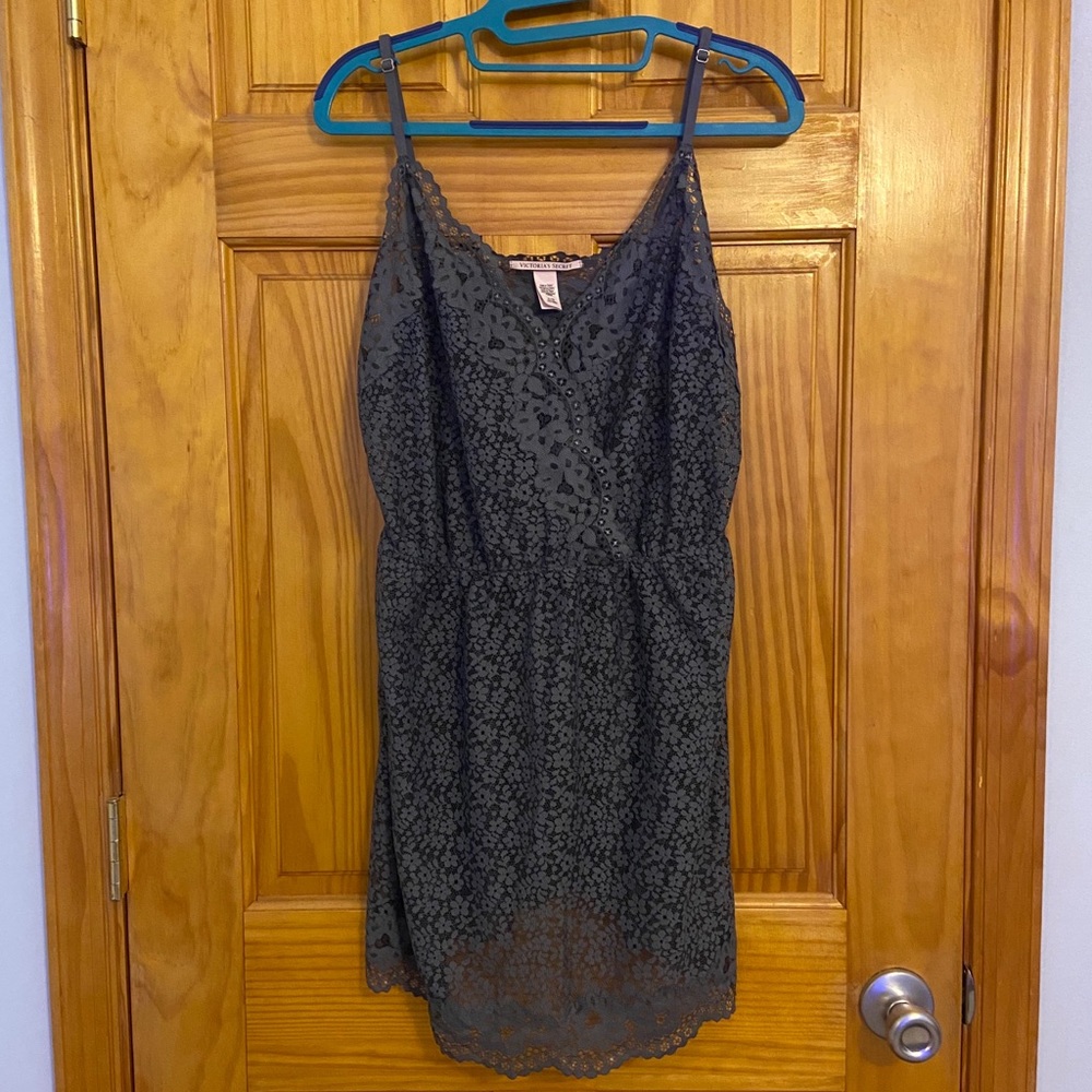 Victoria’s Secret Gray Lace Slip, XL